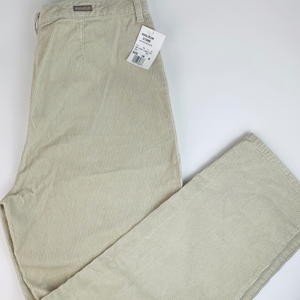 NWT Woolwich British Tan Corduroy Pants, Size 18.